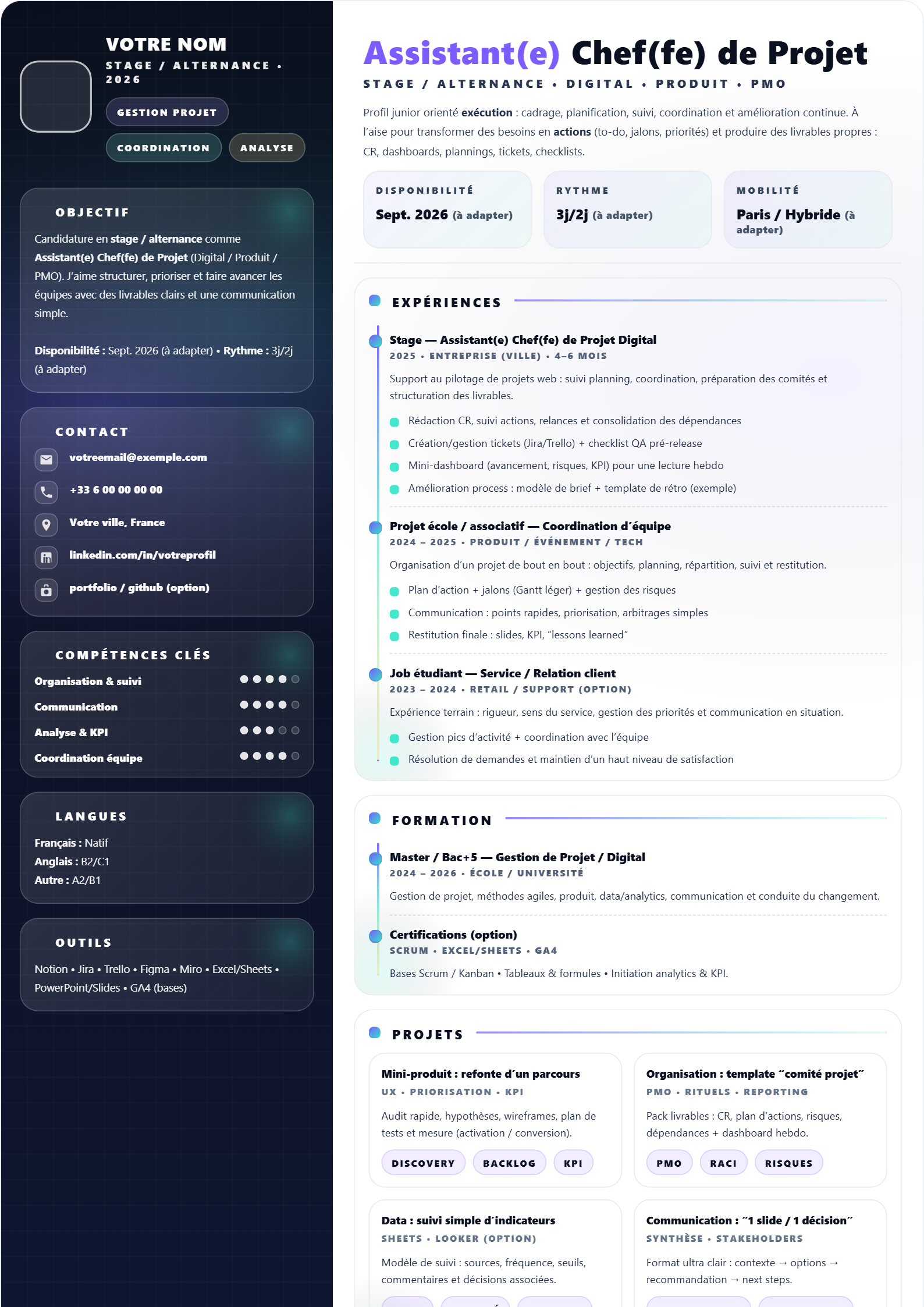 Assistant(e) Chef(fe) de Projet / PMO - Nuit Irisée