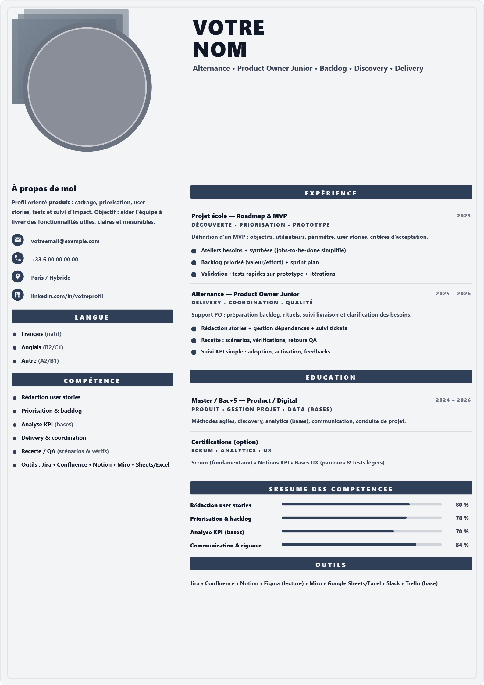 Alternance — Product Owner (Junior) — Sable Indigo