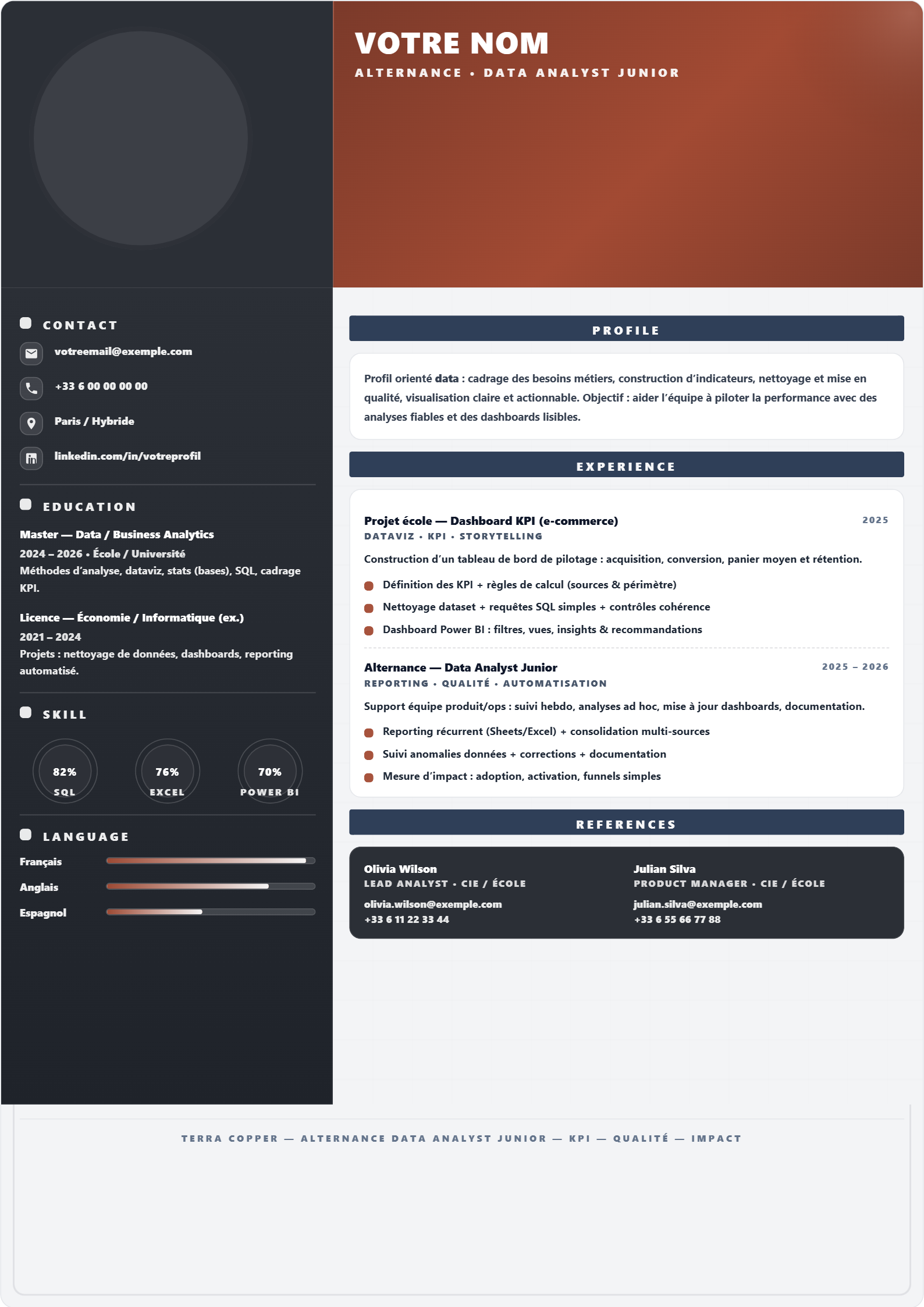 Alternance — Data Analyst (Junior) — Terra Copper