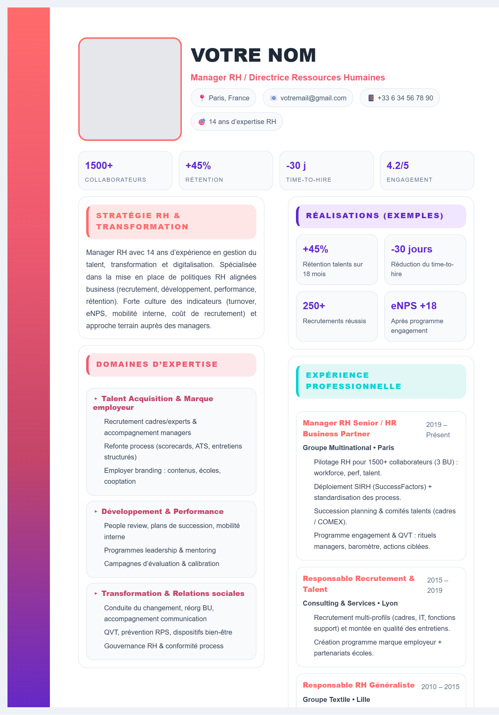 Manager RH - Direction Ressources Humaines - Rainbow Pillar