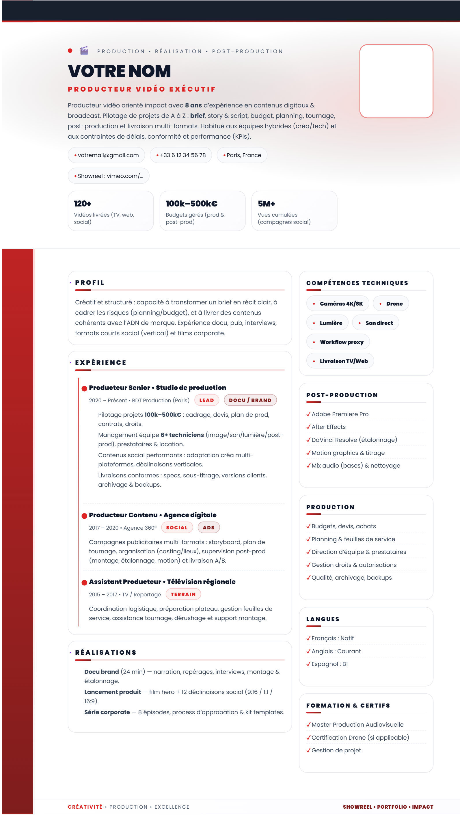 Producteur Vidéo - Content Creator