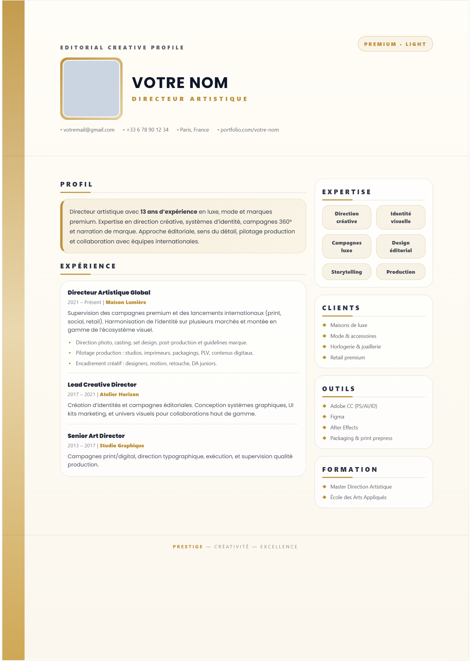 Directeur Artistique - Prestige Premium