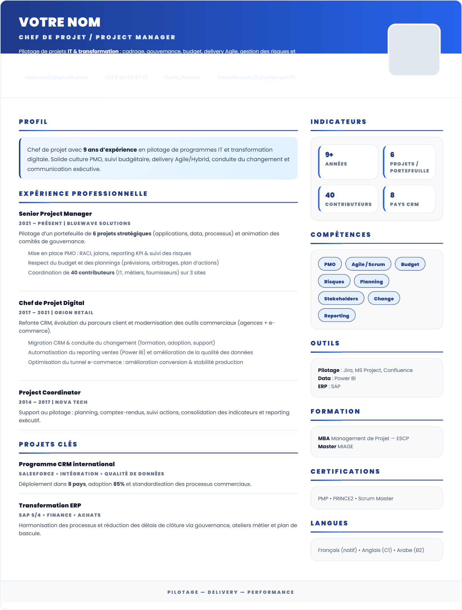 Chef de Projet - Arc Moderne