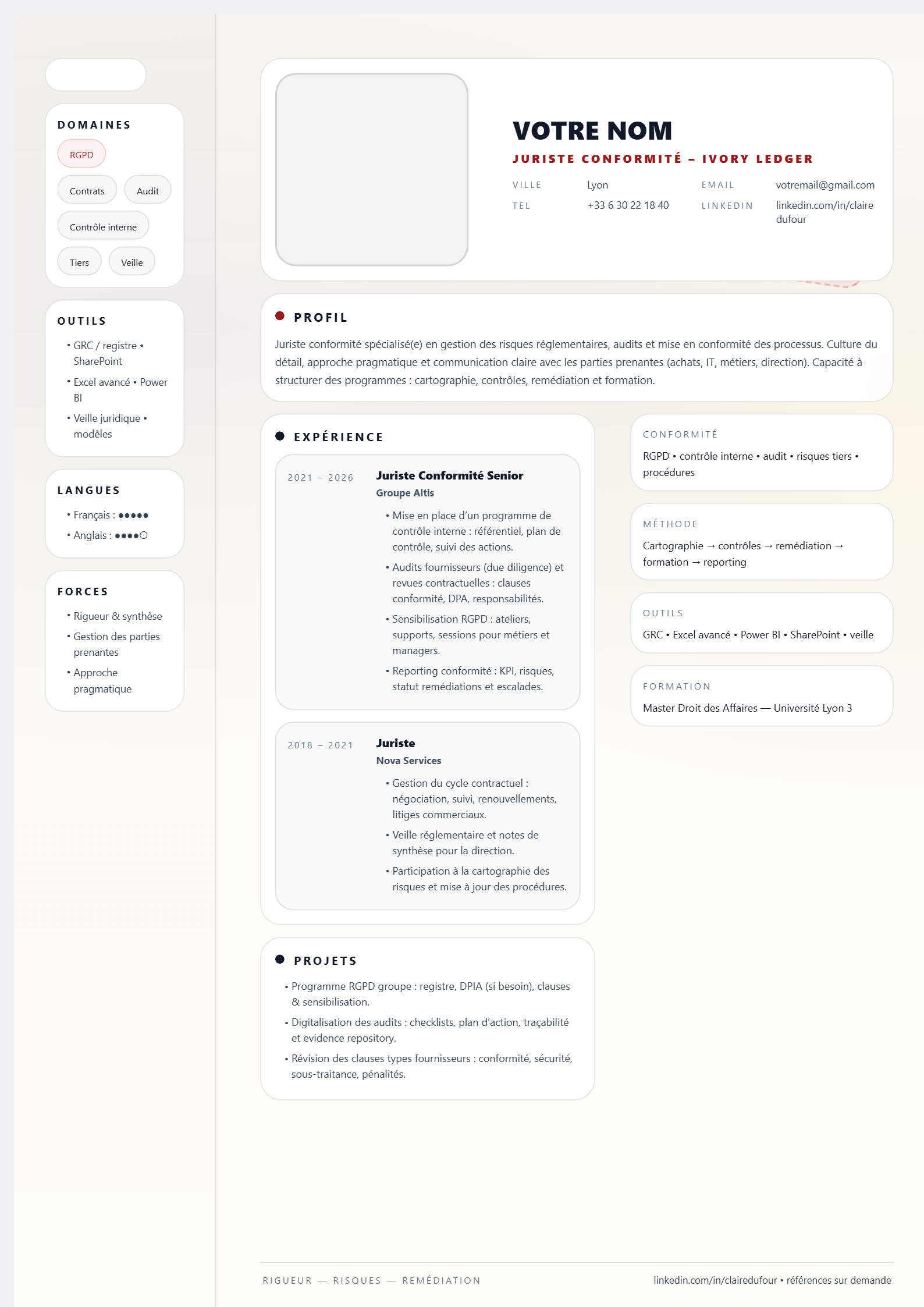 Juriste Conformité – Ivory Ledger